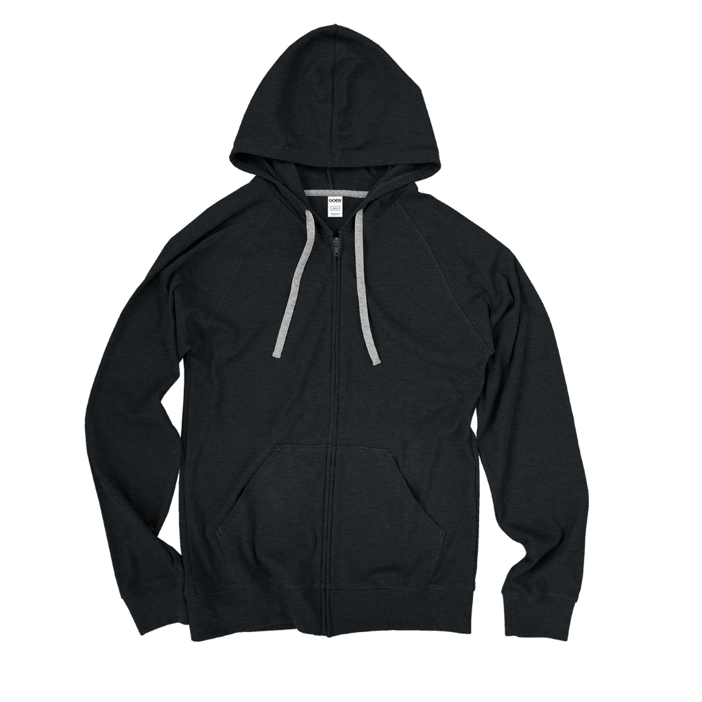 Unisex Heathered Rib Full Zip Hood