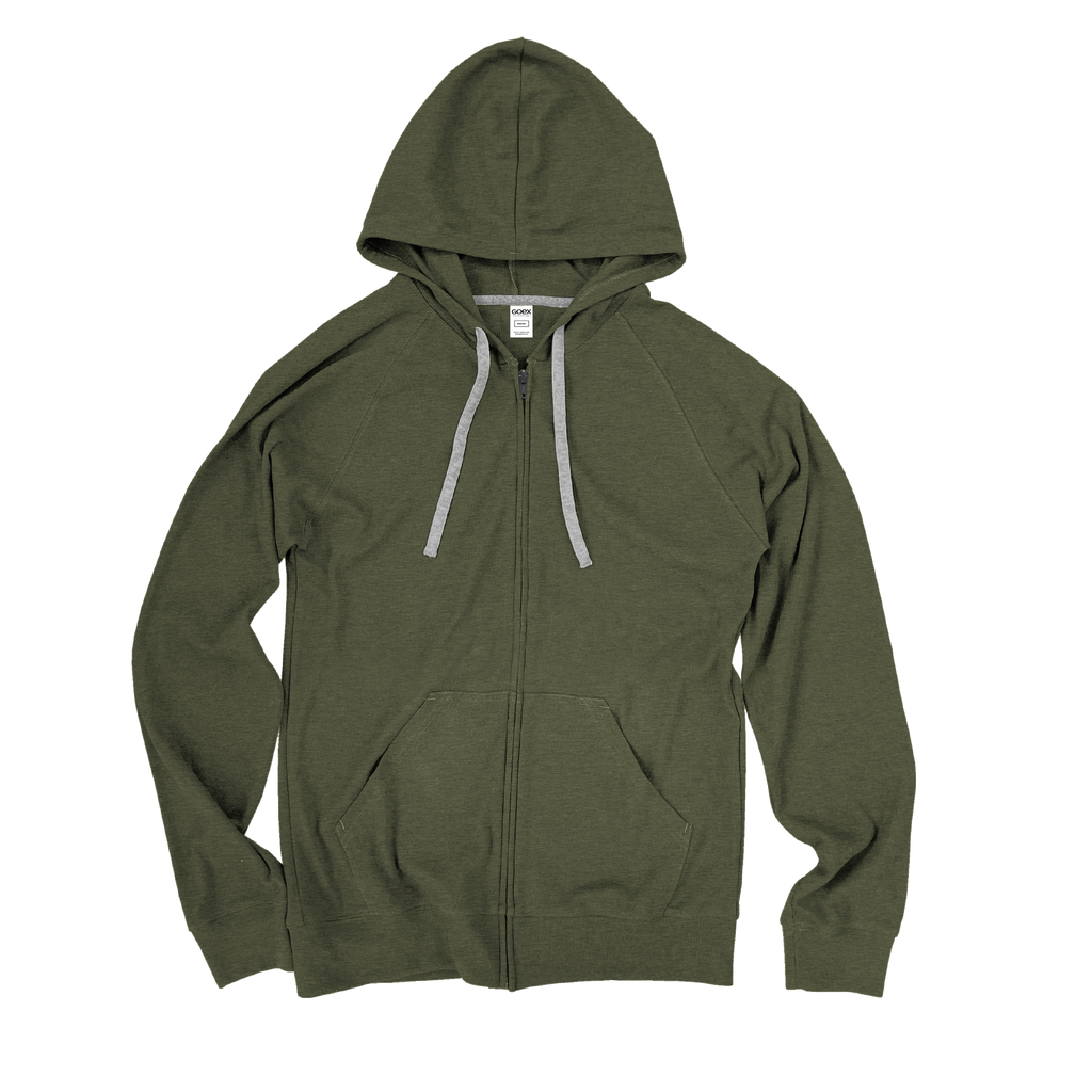 Unisex Heathered Rib Full Zip Hood