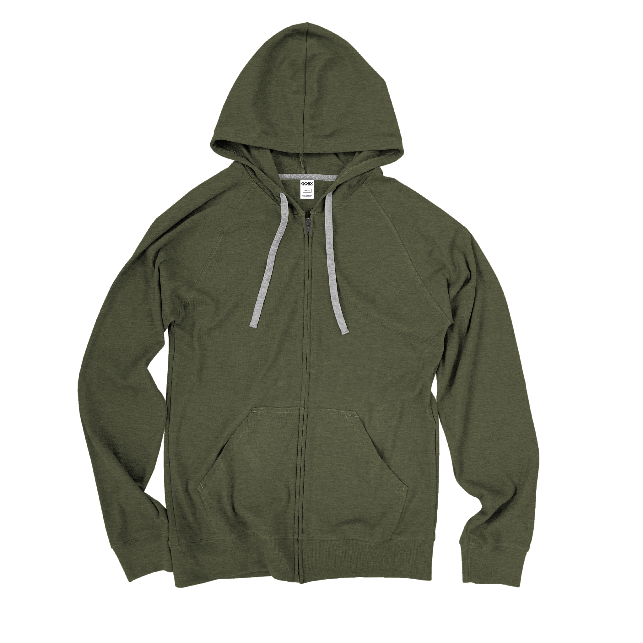 Unisex Heathered Rib Full Zip Hood